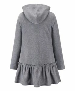 Wholesale 👏 CELLABIE Gray Ruffle-Trim Zip-Up Hoodie - 👩 Women 🤩 -CELLABIE shop zu99165063 alt 2 tm1630507663
