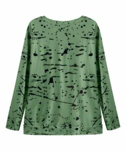 Cheap ✨ CELLABIE Green & Black Splatter Long-Sleeve Crewneck Top - 👩 Women 👍 -CELLABIE shop zu99559608 alt 3 tm1631561396