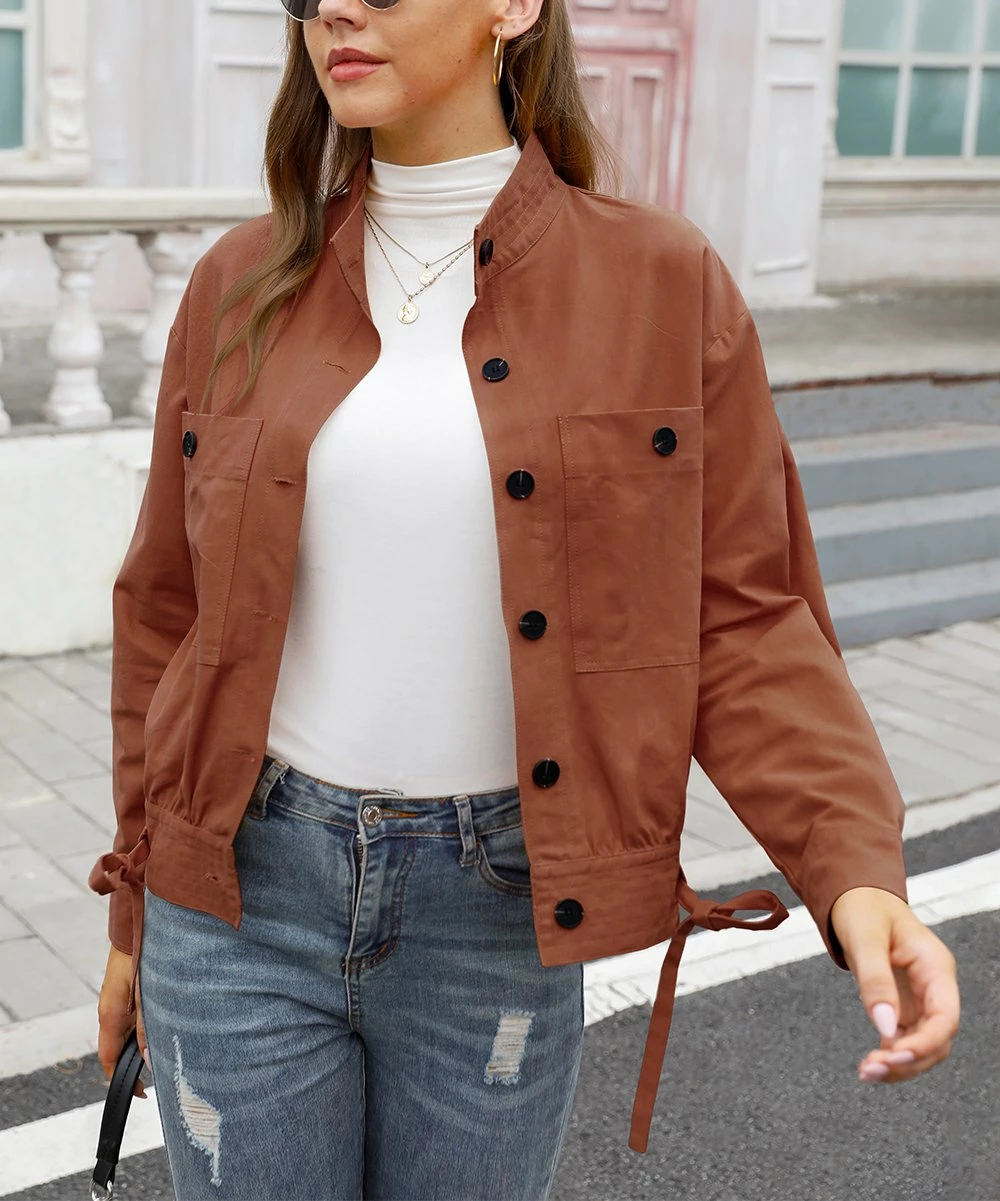 Best Sale ๐ฏ CELLABIE Brown Pocket Button-Front Jacket - ๐ฉ Women ๐ 5 Best Sale ๐ฏ CELLABIE Brown Pocket Button-Front Jacket - ๐ฉ Women ๐ - Image 3