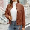 Best Sale 💯 CELLABIE Brown Pocket Button-Front Jacket - 👩 Women 😉 2 Best Sale 💯 CELLABIE Brown Pocket Button-Front Jacket - 👩 Women 😉 -CELLABIE shop zu99566332 main tm1631655643