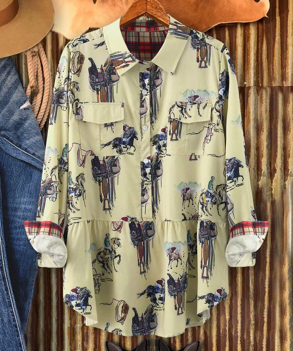 Best deal ๐ CELLABIE Pale Yellow Equestrian Chest-Pocket Button-Up - ๐ฉ Women ๐ 3 Best deal ๐ CELLABIE Pale Yellow Equestrian Chest-Pocket Button-Up - ๐ฉ Women ๐